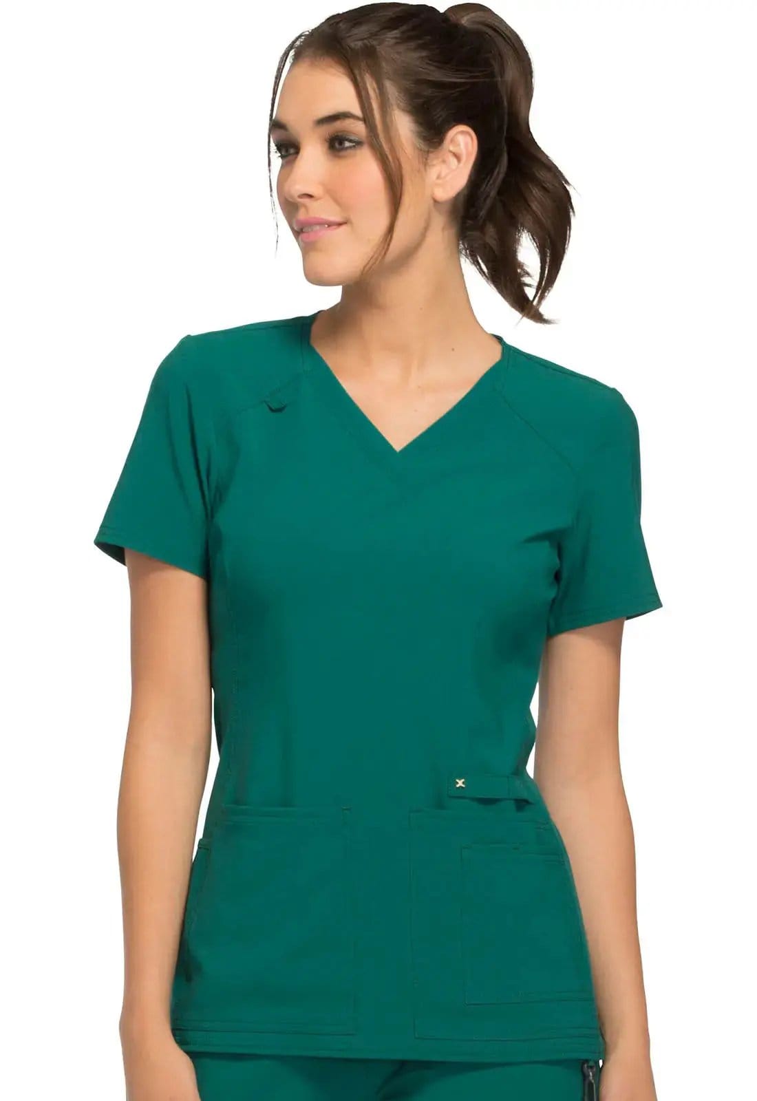 Cherokee IFlex Women's Knit Panel Scrub Top CK605 Simply Scrubs Australia